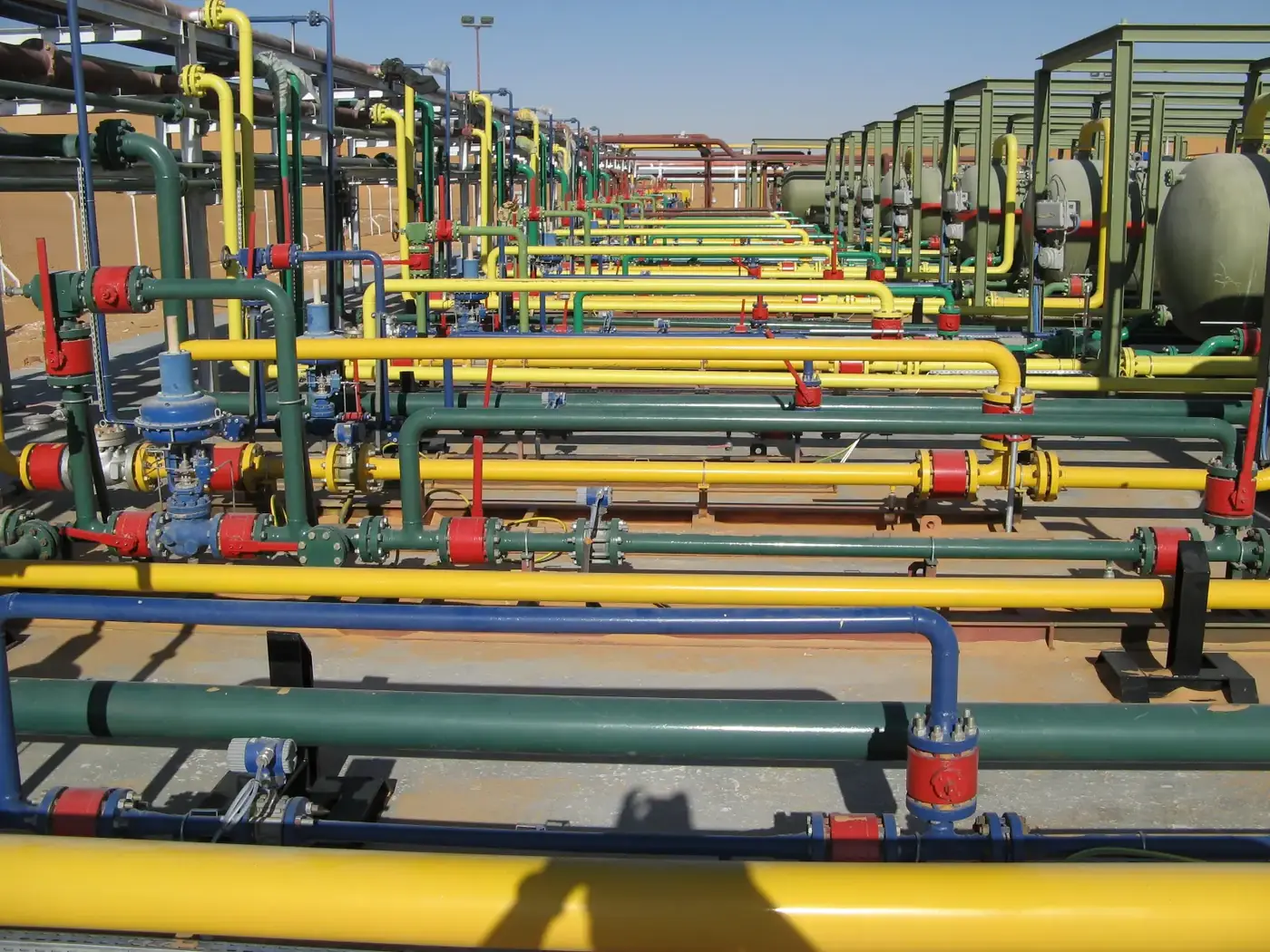 Rows of separators and metering lines ready for deployment